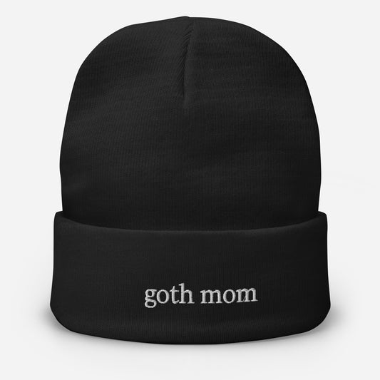 Goth Mom Embroidered Beanie