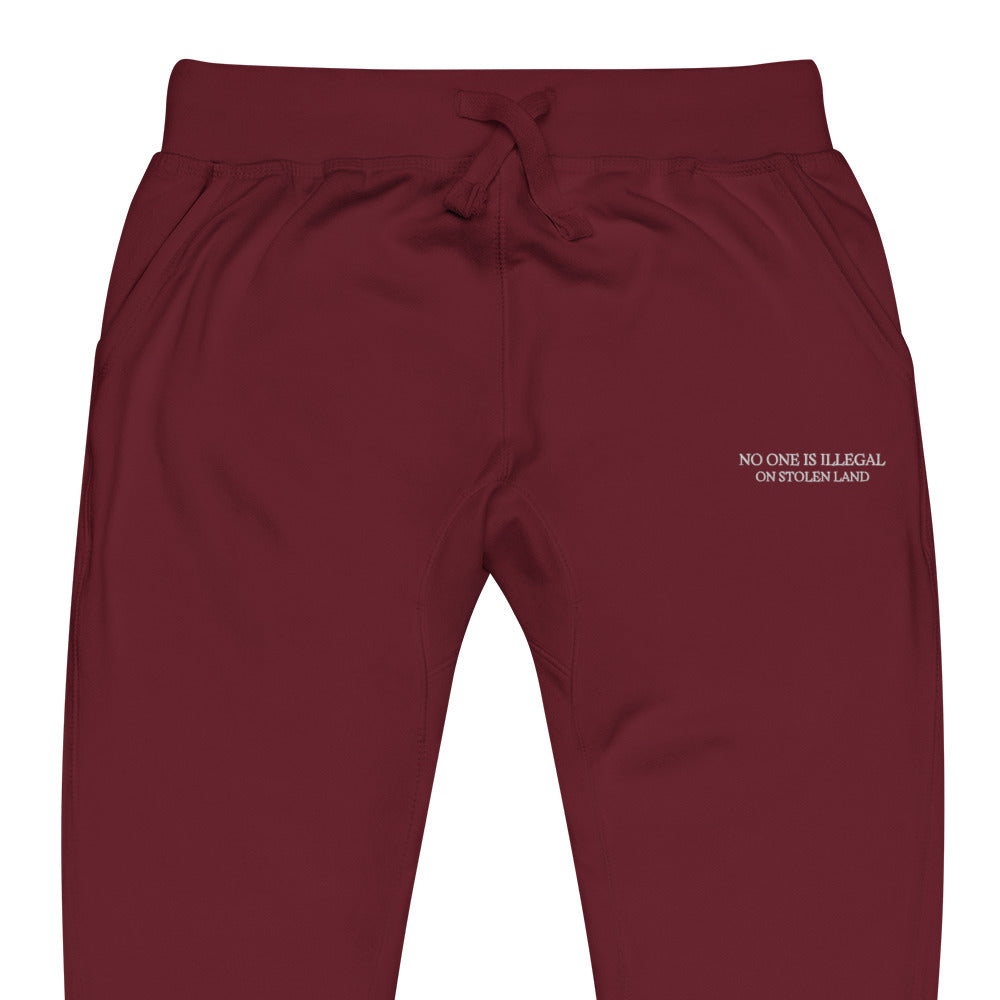 No one is illegal on stolen land Unisex fleece sweatpants