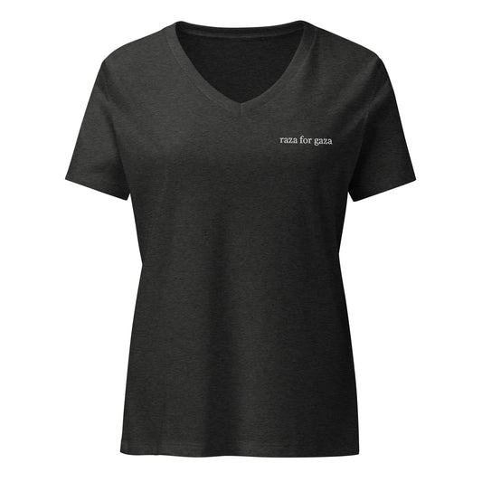 Raza For Gaza Women’s relaxed v-neck t-shirt